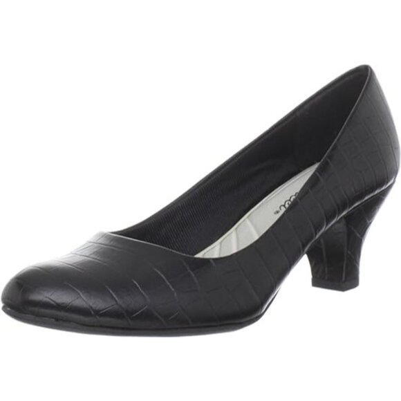 Easy Street Women's Fabulous Pump black textured work comfort classic Airline - Picture 1 of 7